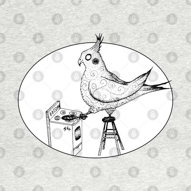 Cheerful Cockatiel Cooks Breakfast by AlyStabz